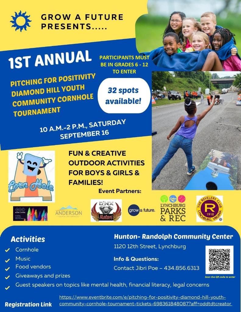 Pitching for Positivity - Diamond Hill Youth Community Cornhole Tournament